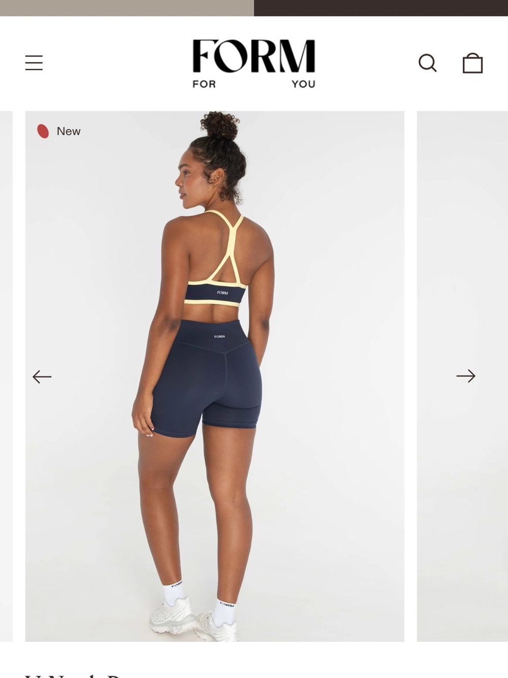 FORM V-Neck Bra - Navy/Lemon - Picture 2 of 5